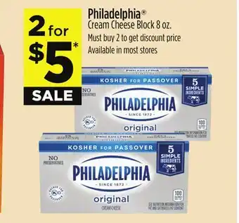 Dollar General Philadelphia Cream Cheese Block offer