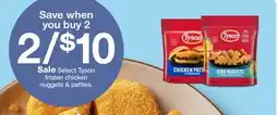 Target Select Tyson frozen chicken nuggets & patties offer