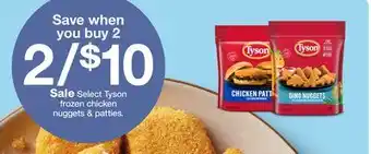 Target Select Tyson frozen chicken nuggets & patties offer
