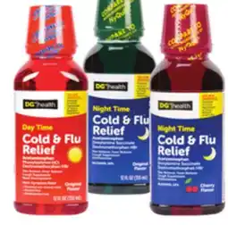 Dollar General DG health Day Time or Night Time Cold & Flu Relief Liquid offer