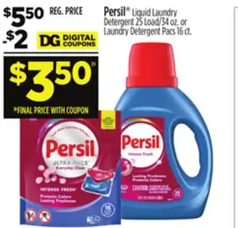 Dollar General Persil Liquid Laundry Detergent 25 Load/34 oz. or Laundry Detergent Pacs 16 ct offer