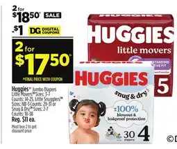 Dollar General Huggies Jumbo Diapers offer