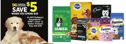 Dollar General Pedigree , Temptations , IAMS , Cesar or Sheba Products offer