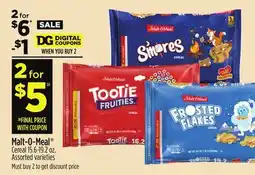 Dollar General Malt-O-Meal Cereal offer