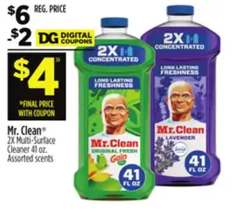 Dollar General Mr. Clean 2X Multi-Surface Cleaner offer