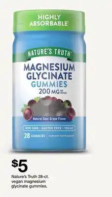 Target Nature's Truth 28-ct. vegan magnesium glycinate gummies offer
