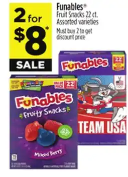 Dollar General Funables Fruit Snacks offer