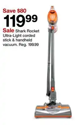 Target Shark Rocket Ultra-Light corded stick & handheld vacuum offer