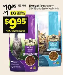 Dollar General Heartland Farms Cat Food Ship 'N Shore or Seafood Medley offer