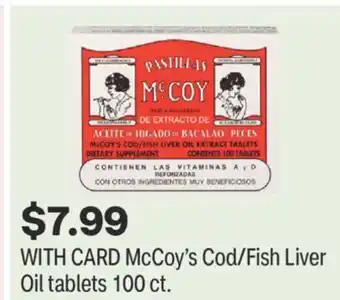 CVS McCoy's Cod/Fish Liver Oil tablets 100 ct offer