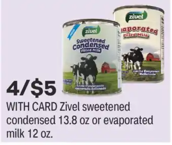 CVS Zivel sweetened condensed 13.8 oz or evaporated milk 12 oz offer