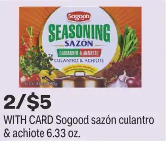 CVS Sogood sazón culantro & achiote 6.33 oz offer