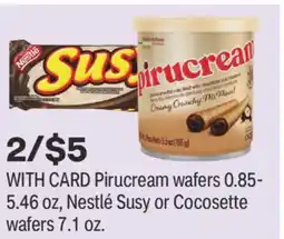 CVS Pirucream wafers 0.85-5.46 oz, Nestlé Susy or Cocosette wafers 7.1 oz offer