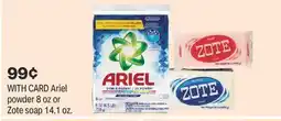 CVS Ariel powder 8 oz or Zote soap 14.1 oz offer
