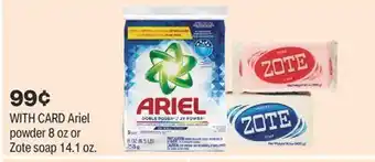 CVS Ariel powder 8 oz or Zote soap 14.1 oz offer