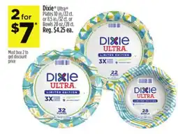 Dollar General Dixie Ultra Plates 10 in./22 ct. or 8.5 in./32 ct. or Bowls 20 oz./28 ct offer