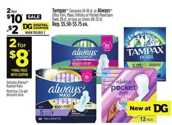 Dollar General Tampax , Always offer