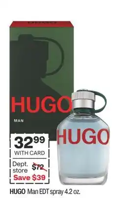 CVS HUGO Man EDT spray 4.2 oz offer