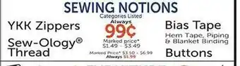 Hobby Lobby SEWING NOTIONS offer