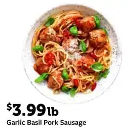 Fareway Garlic basil pork sausage offer