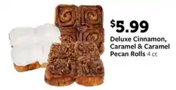 Fareway Deluxe cinnamon, caramel & caramel pecan rolls offer