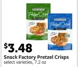 Fareway Snack factory pretzel crisps offer