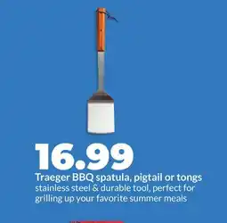 Hy-Vee Traeger BBQ spatula, pigtail or tongs offer