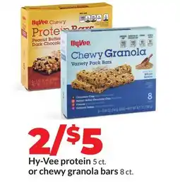 Hy-Vee Hy-Vee protein 5 ct. or chewy granola bars 8 ct offer