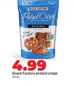 Hy-Vee Snack Factory pretzel crisps offer