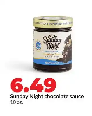 Hy-Vee Sunday Night chocolate sauce offer