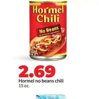 Hy-Vee Hormel no beans chili offer
