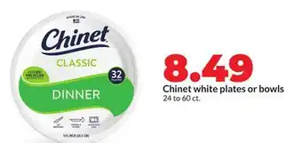 Hy-Vee Chinet white plates or bowls offer