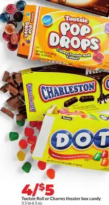 Hy-Vee Tootsie Roll or Charms theater box candy offer