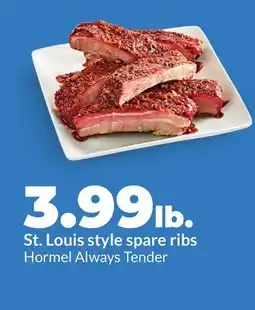 Hy-Vee Hormel St. Louis style spare ribs offer