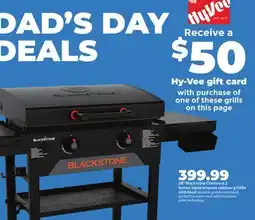 Hy-Vee 28 Blackstone Omnivore 2 burner liquid propane outdoor griddlewith hood offer