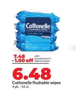 Hy-Vee Cottonelle flushable wipes offer
