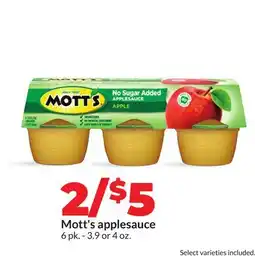 Hy-Vee Mott's applesauce offer