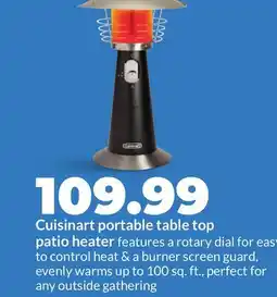 Hy-Vee Cuisinart portable table top patio heater offer