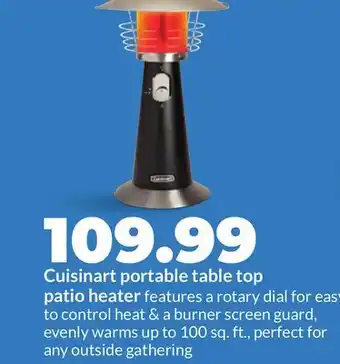 Hy-Vee Cuisinart portable table top patio heater offer