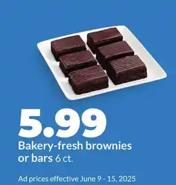 Hy-Vee Bakery-fresh brownies or bars offer