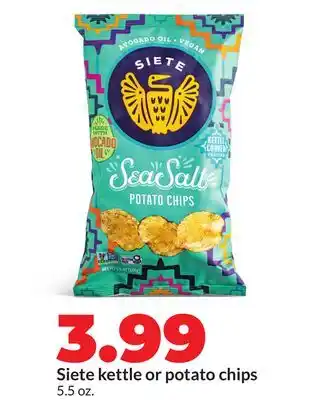 Hy-Vee Siete kettle or potato chips offer