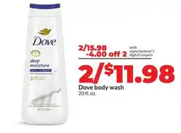 Hy-Vee Dove body wash offer