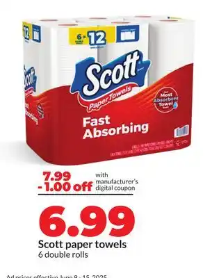 Hy-Vee Scott paper towels offer