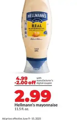 Hy-Vee Hellmann's mayonnaise offer