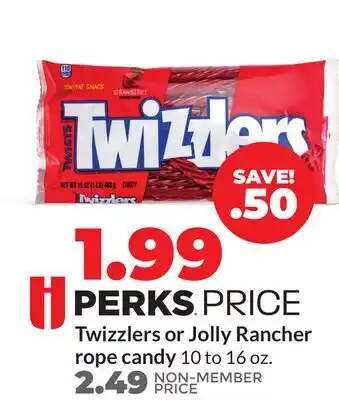 Hy-Vee Twizzlers or Jolly Rancher rope candy offer