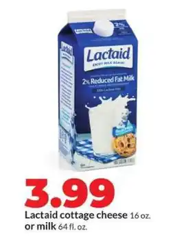 Hy-Vee Lactaid cottage cheese or milk offer