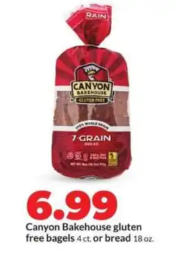 Hy-Vee Canyon Bakehouse gluten free bagels or bread offer