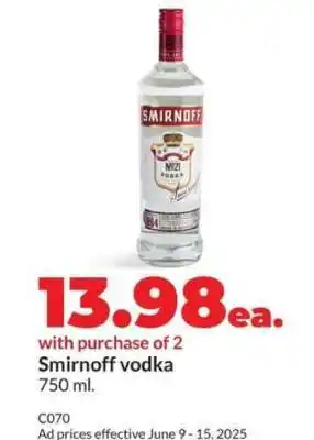 Hy-Vee Smirnoff Vodka offer