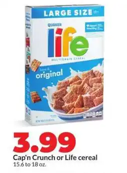 Hy-Vee Cap'n Crunch or Life Cereal offer