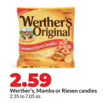 Hy-Vee Werther’s, Mamba or Riesen candies offer